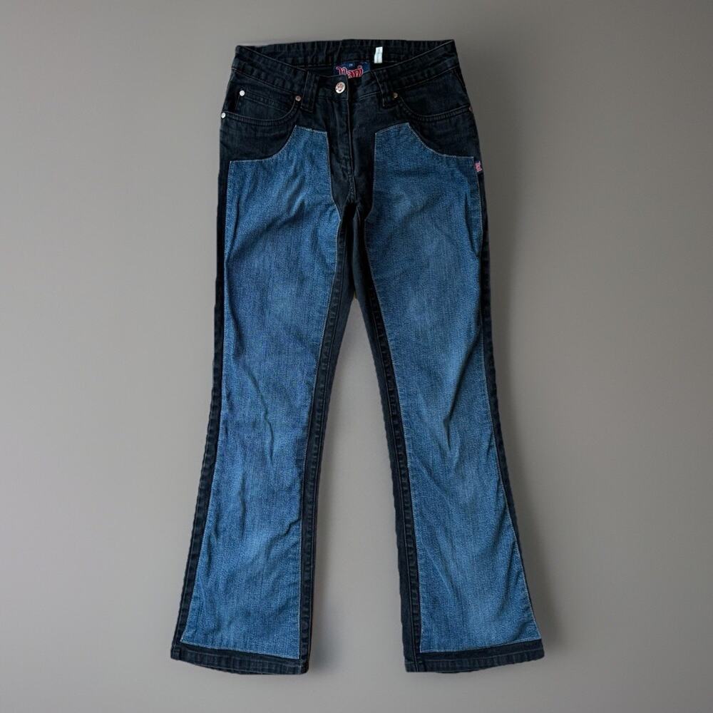 Vintage Karl Kani Jeans Women's 27 Blue Black Double Knee Streetwear Flare